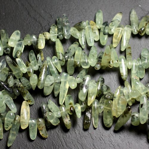 10pc - perles de pierre - chips rocailles batonnets phrénite 12-25mm  4558550035516