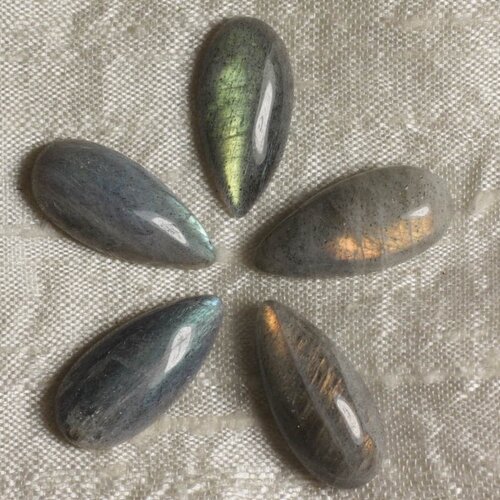 Cabochon de pierre - labradorite - goutte 25 x 12 mm  4558550035400
