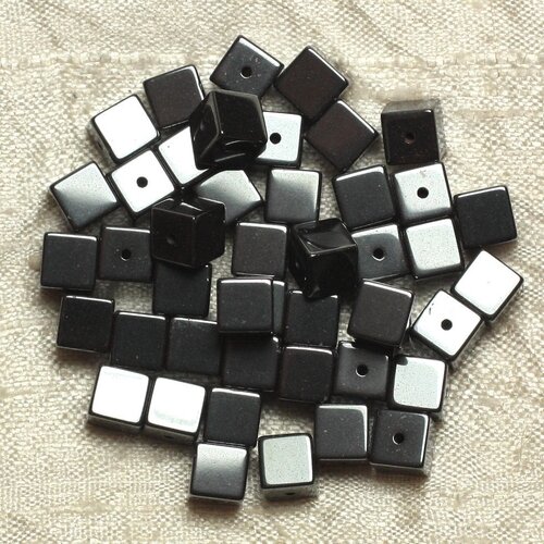 20pc - perles de pierre - hématite cubes 6mm  4558550035004
