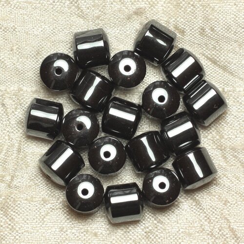 10pc - perles de pierre - hématite tonneaux cylindres 10mm - 4558550034977