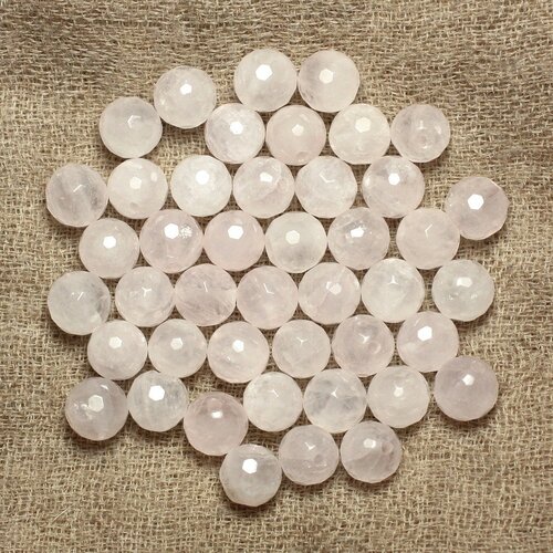 10pc - perles de pierre - quartz rose boules facettées 6mm   4558550026149