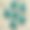 5pc - perles pierre turquoise synthese crane tete de mort 20mm bleu turquoise - 4558550034397