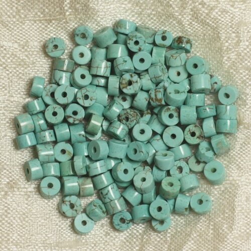 20pc - perles turquoise synthèse - rondelles heishi 5x3mm bleu turquoise - 4558550034274