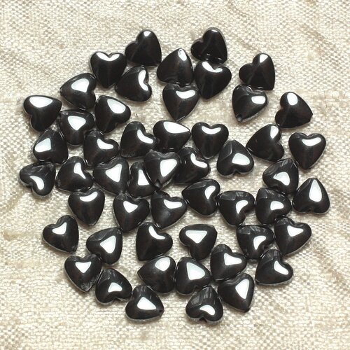 20pc - perles de pierre - hématite coeurs 6mm   4558550034236