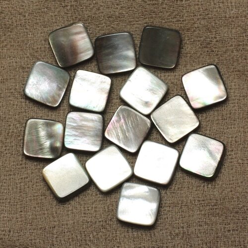 4pc - perles nacre noire naturelle - losanges 14x12mm  4558550033710