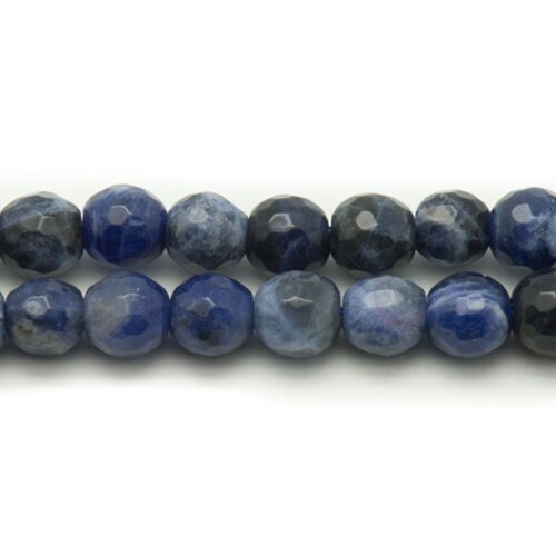 5pc - perles de pierre - sodalite boules facettées 8mm  4558550032812