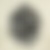 Fil 39cm 48pc environ - perles pierre hematite anneaux cercles donuts 8mm metal gris noir