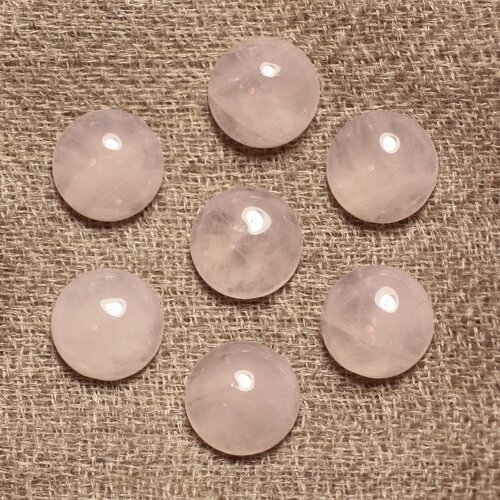 2pc - cabochon de pierre - quartz rose rond 10mm - 4558550086549