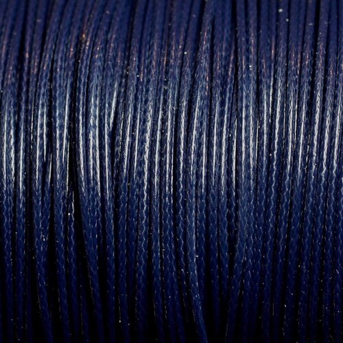 5 metres - fil corde cordon coton ciré 1mm bleu marine nuit