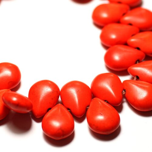 20pc - perles turquoise synthèse gouttes 16mm orange   4558550031310