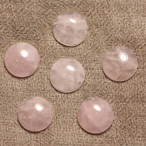 1pc - cabochon de pierre - quartz rose rond 15mm   4558550030818