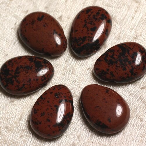 Pendentif goutte pierre semi précieuse - obsidienne mahogany 25mm  4558550030238