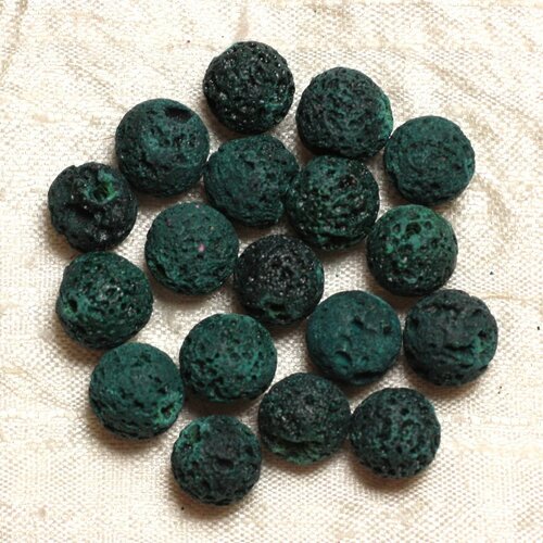 10pc - perles de pierre - lave boules 10mm vert  4558550030061
