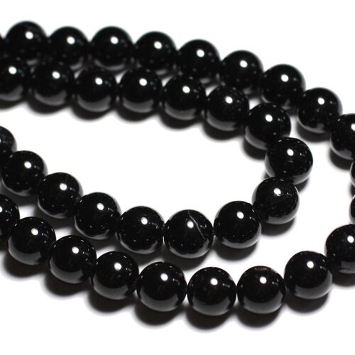 4pc - perles de pierre - tourmaline noire boules 8mm - 4558550029225