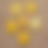 2pc - perles turquoise synthèse - croix 25mm jaune   4558550028891