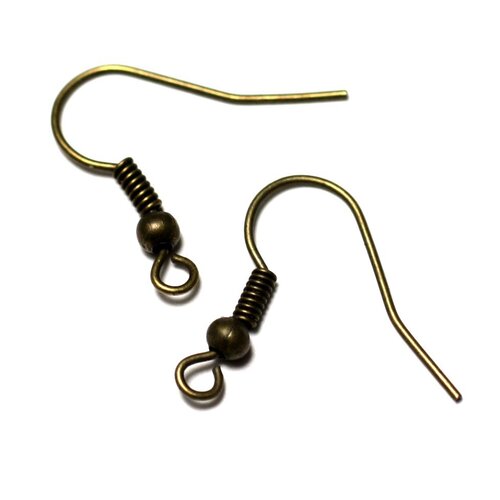 200pc - crochets boucles d'oreilles métal bronze qualité 18mm -  4558550027726