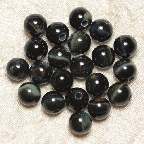 2pc - perles de pierre perçage 2.5mm - oeil de faucon 10mm  4558550027498