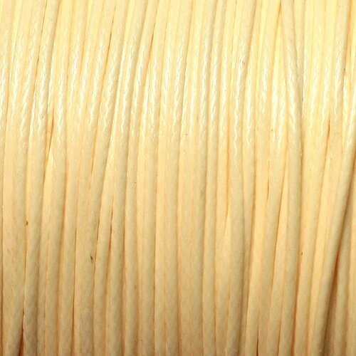 10 metres - fil corde cordon coton ciré 0.8mm jaune pastel ivoire crème - 4558550027436
