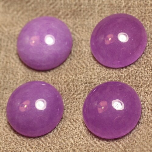 1pc - cabochon de pierre - jade rond 20mm violet rose mauve - 4558550027382