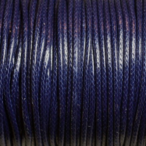 5 mètres - cordon de coton ciré 1.5mm bleu marine nuit  4558550027337