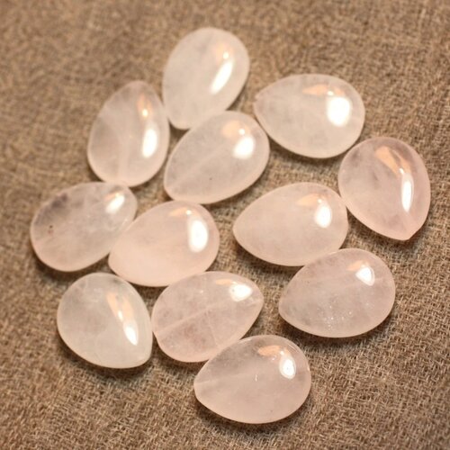 2pc - perles de pierre - quartz rose gouttes 16x12mm  4558550027306