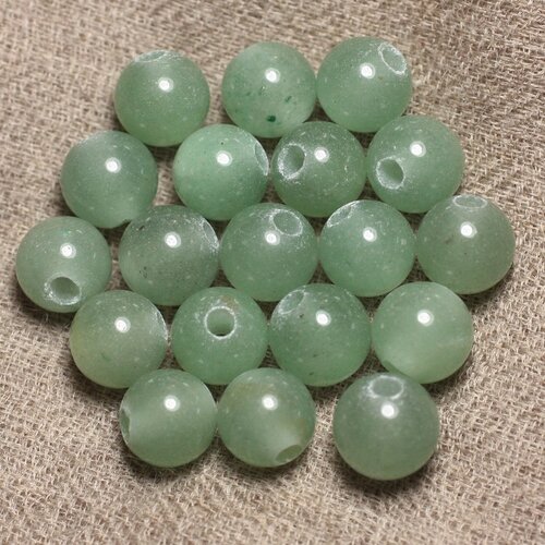 5pc - perles de pierre perçage 2.5mm - aventurine boules 10mm   4558550026743