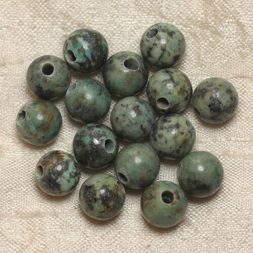 2pc - perles de pierre perçage 2.5mm - turquoise d'afrique 10mm  4558550026729