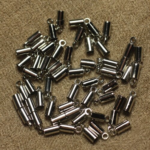 40pc - embouts pour cordons 2-2.5mm métal argenté   4558550026583