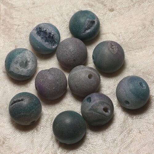 1pc - perle de pierre perçage 2.5mm - agate bleue mat boule 18mm   4558550026521