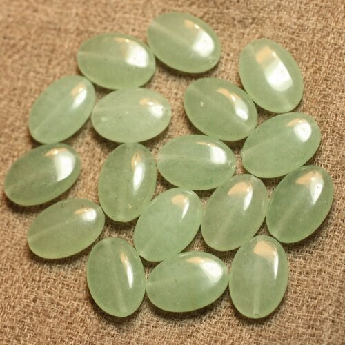 4pc - perles de pierre - aventurine verte ovales 14x10mm  4558550026965