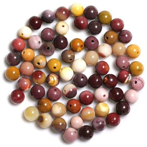 20pc - perles pierre - jaspe mokaite boules 4mm multicolore rouge violet rose jaune blanc - 4558550026170