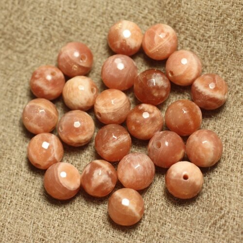5pc - perles pierre de soleil boules facettées 8mm   4558550026156