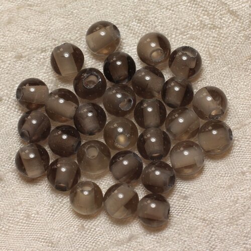 2pc - perles de pierre perçage 2.5mm - quartz fumé 8mm  4558550025968