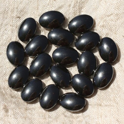 4pc - perles de pierre - hématite ovales 14x10mm   4558550017871