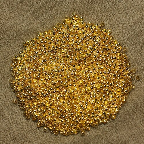 1000pc environ - appret perles à écraser intercalaires métal doré boules 2mm - 4558550025784