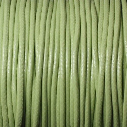 5 mètres - cordon de coton ciré 1.5mm vert anis   4558550025722