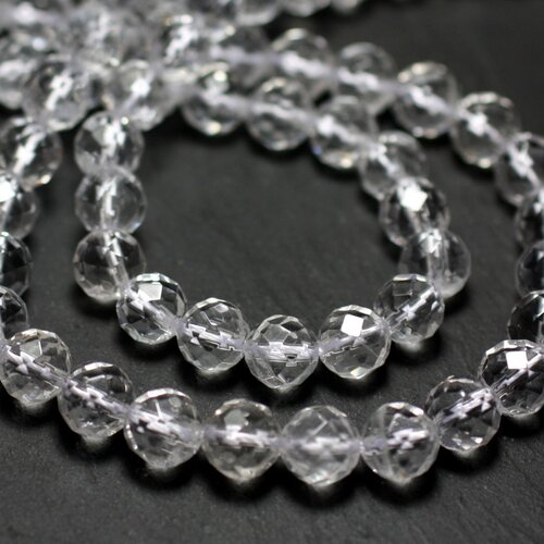 10pc - perles de pierre - cristal quartz facetté boules 3-4mm   4558550025661