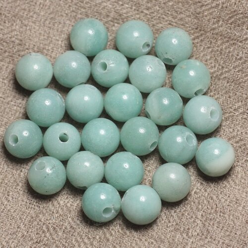 2pc - perles de pierre perçage 2.5mm - amazonite boules 10mm  4558550025524