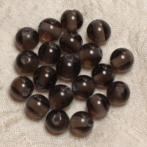 2pc - perles de pierre perçage 2.5mm - quartz fumé 10mm  4558550024961