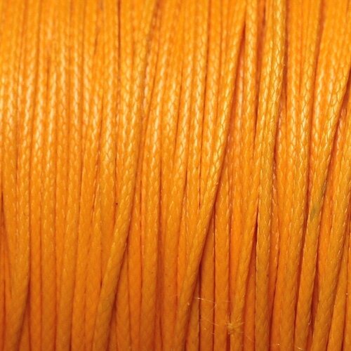 10 metres - fil corde cordon coton ciré 0.8mm jaune orange safran - 4558550093509