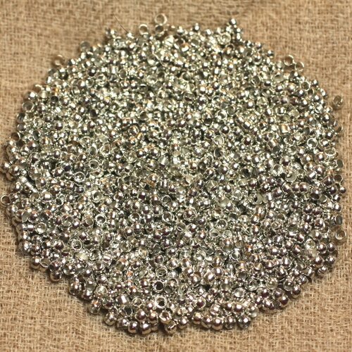 1000pc env - perles à écraser métal argenté qualité 2mm - 4558550024886