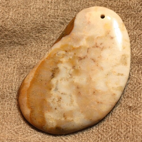 Pendentif pierre semi précieuse corail fossile 55mm n°12  4558550024640
