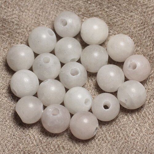 5pc - perles de pierre perçage 2.5mm - quartz rose givré mat 10mm  4558550024688
