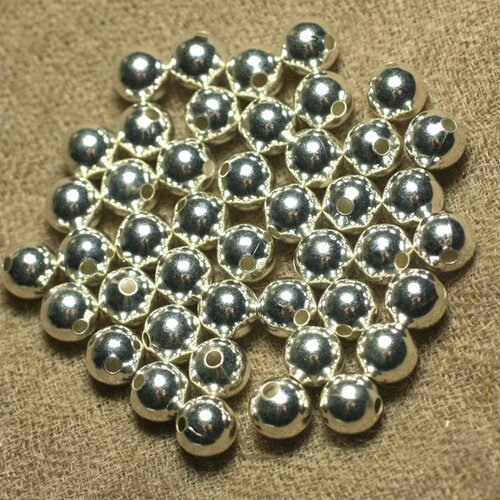 10pc - perles métal argenté boules 8mm   4558550023872