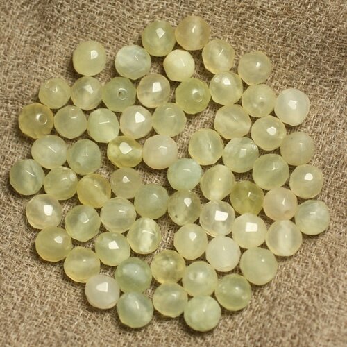 10pc - perles de pierre - jade facettée 6mm   4558550023582