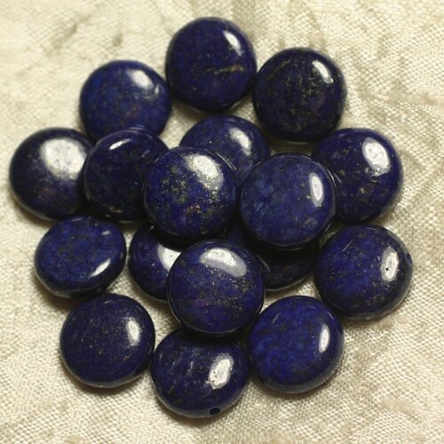 2pc - perles de pierre - lapis lazuli palets 14mm   4558550023186