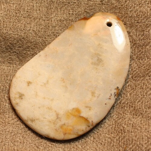 Pendentif pierre semi précieuse corail fossile 55mm n°15  4558550022684