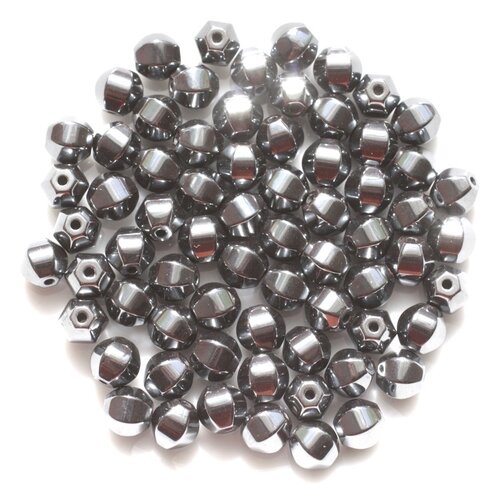 10pc - perles de pierre - hématite boules facettées 6mm   4558550038371