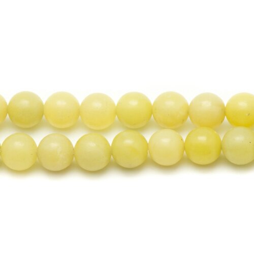 5pc - perles de pierre - jade citron boules 10mm   4558550022455