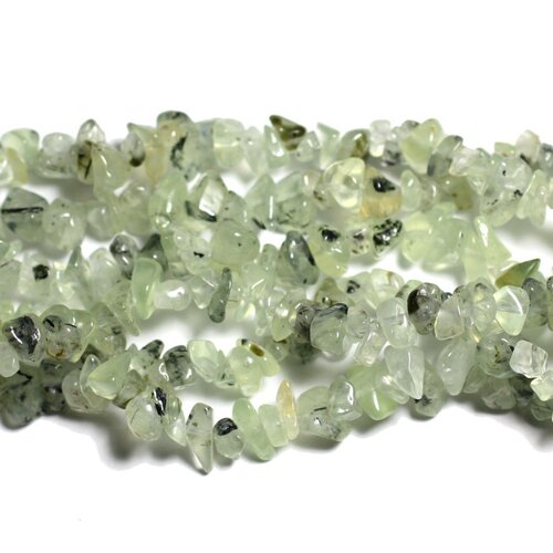 120pc environ - perles de pierre rocailles chips - phrénite 5-10mm -  4558550022431